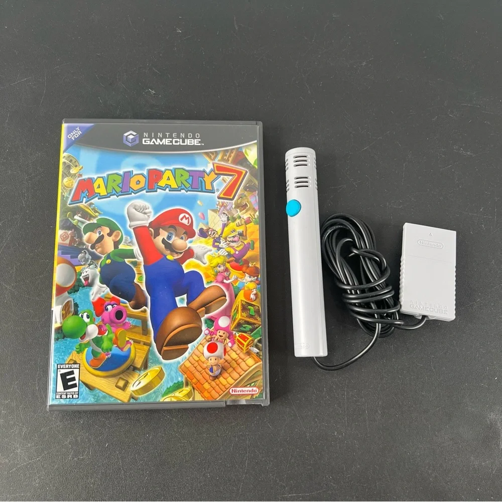 Mario Party 7 Video Game Nintendo Gamecube Tested & Complete W/ Bonus Microphone